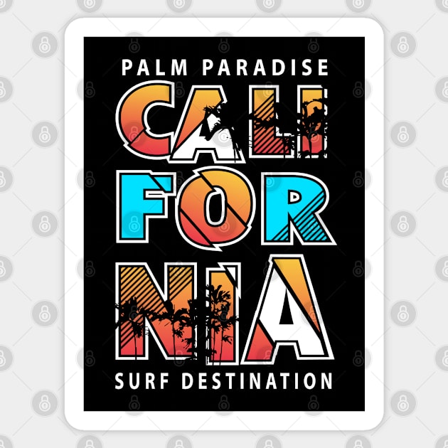 California Palm Paradise Sticker by Mako Design 